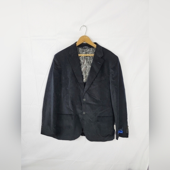 Men's Black Nautica Velour Blazer - Picture 1 of 5